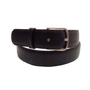 Black Leather Dress Belt with Silver Tone Buckle 0273 13
